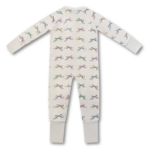 Pastel Bow Bamboo Pajama Onesie