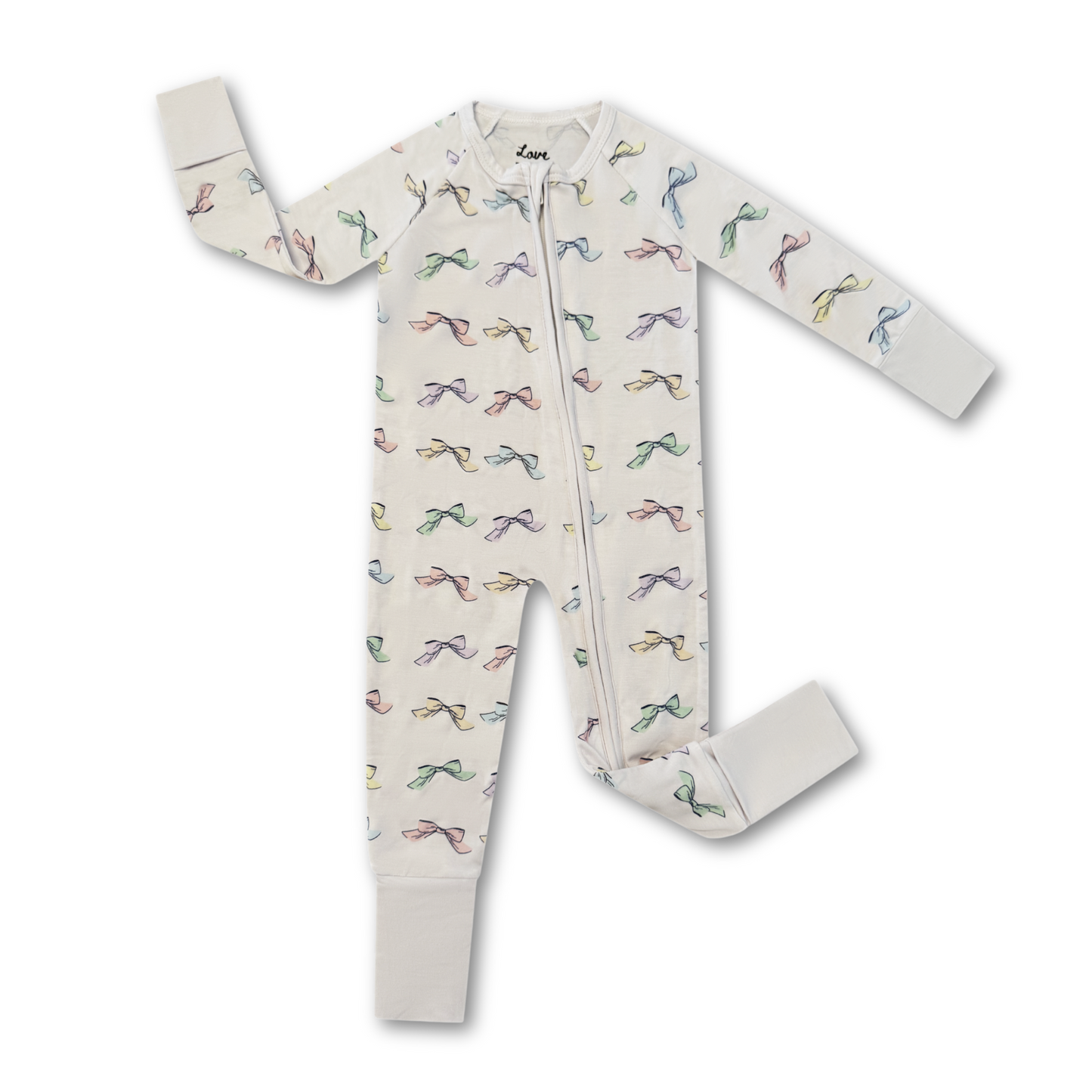 Pastel Bow Bamboo Pajama Onesie