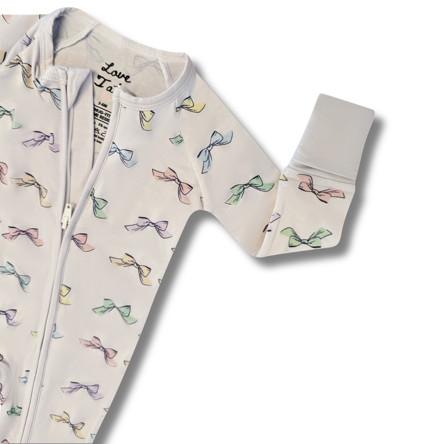 Pastel Bow Bamboo Pajama Onesie