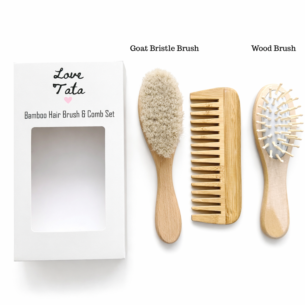 Love Tata Personalized Bamboo 3 Piece Brush Set